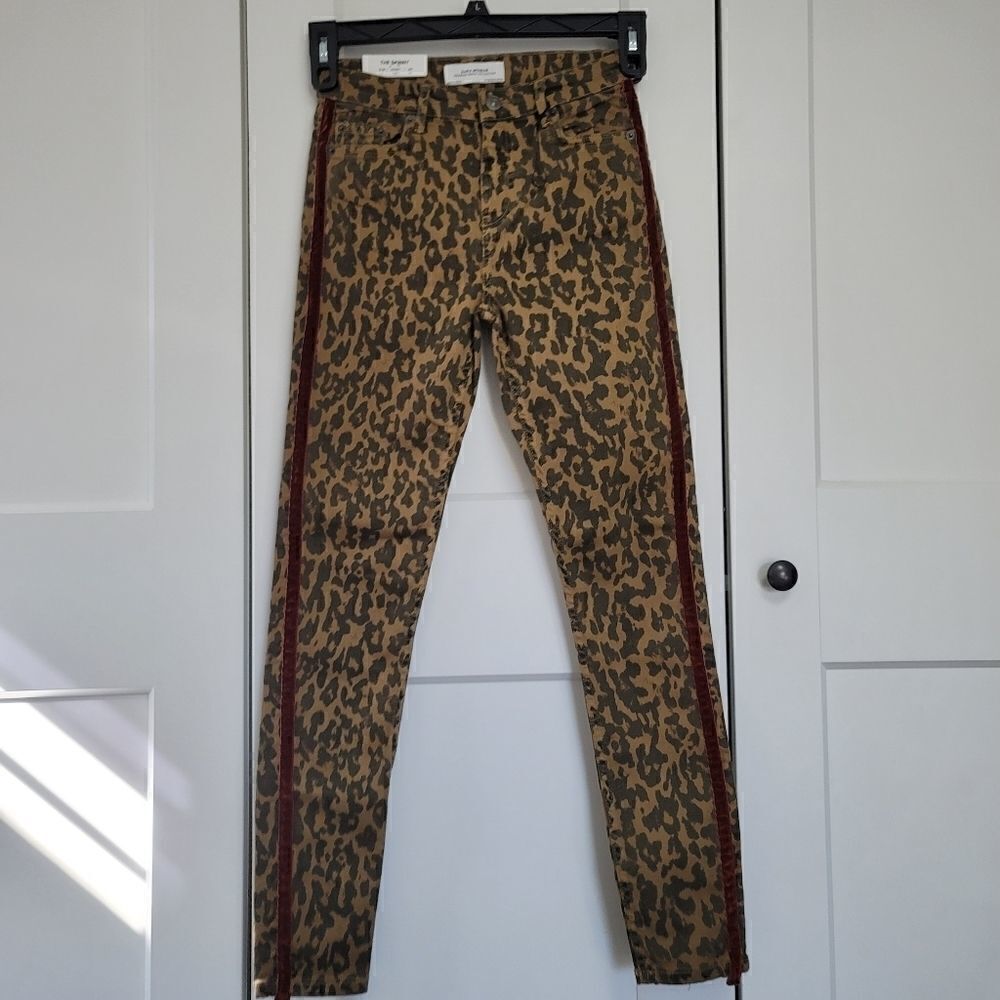 Zara zw animal print skinny jeans with velvet band - Picture 3 of 9